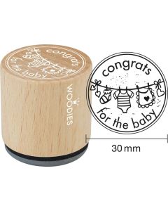 Woodies Rubber Stamp - congrats for the baby