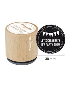 Woodies Rubber Stamp - Let's Celebrate It's Party Time