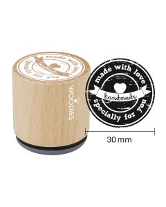 Woodies Rubber Stamp - made with love specially for you 