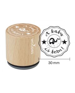 Woodies Rubber Stamp - A Baby is Born