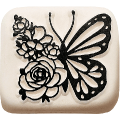 Ladot stone - large - Butterfly with rose